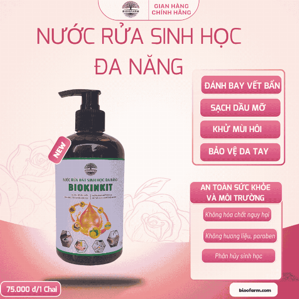 Nước Rửa Bát Sinh Học Đa Năng BIOKINKIT – Làm Sạch An Toàn Từ Thiên Nhiên