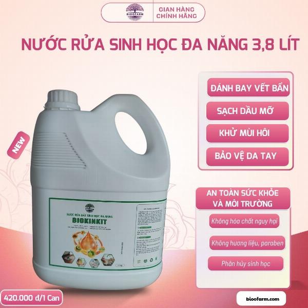 Nước Rửa Bát Sinh Học Đa Năng BIOKINKIT 3,8 LÍT – Làm Sạch An Toàn Từ Thiên Nhiên